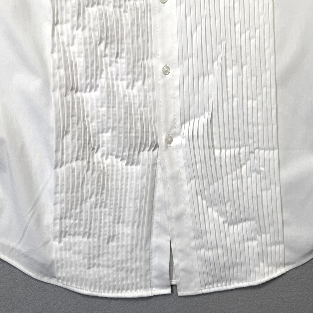 Alfani Men's Slim Fit Pleated Panel Formal Shirt, White 16-16.5 32-33 $80 - Picture 6 of 9